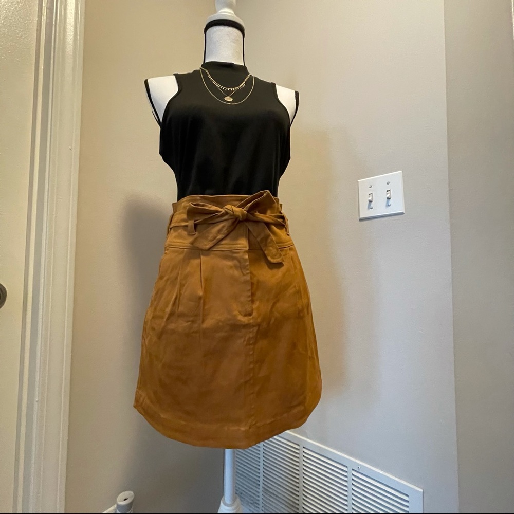 NWT Ochre paper bag mini skirt
